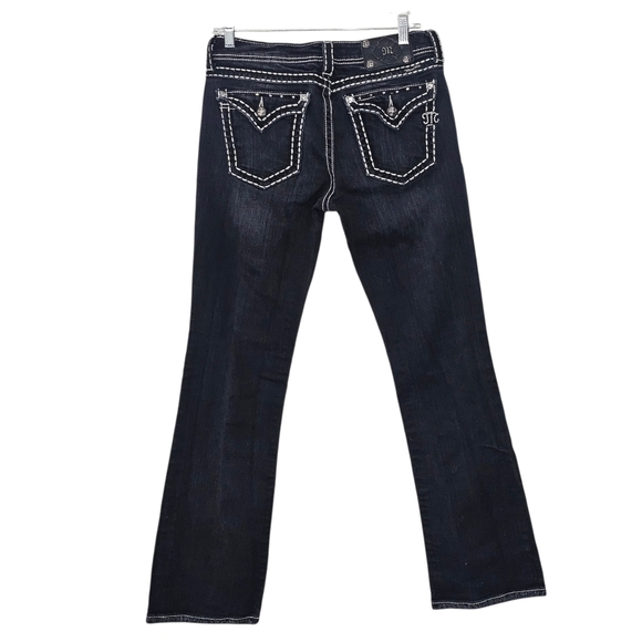Miss Me Low-Rise Bootcut Jeans Womens 30 Black Wash Women's Distressed - Picture 4 of 16
